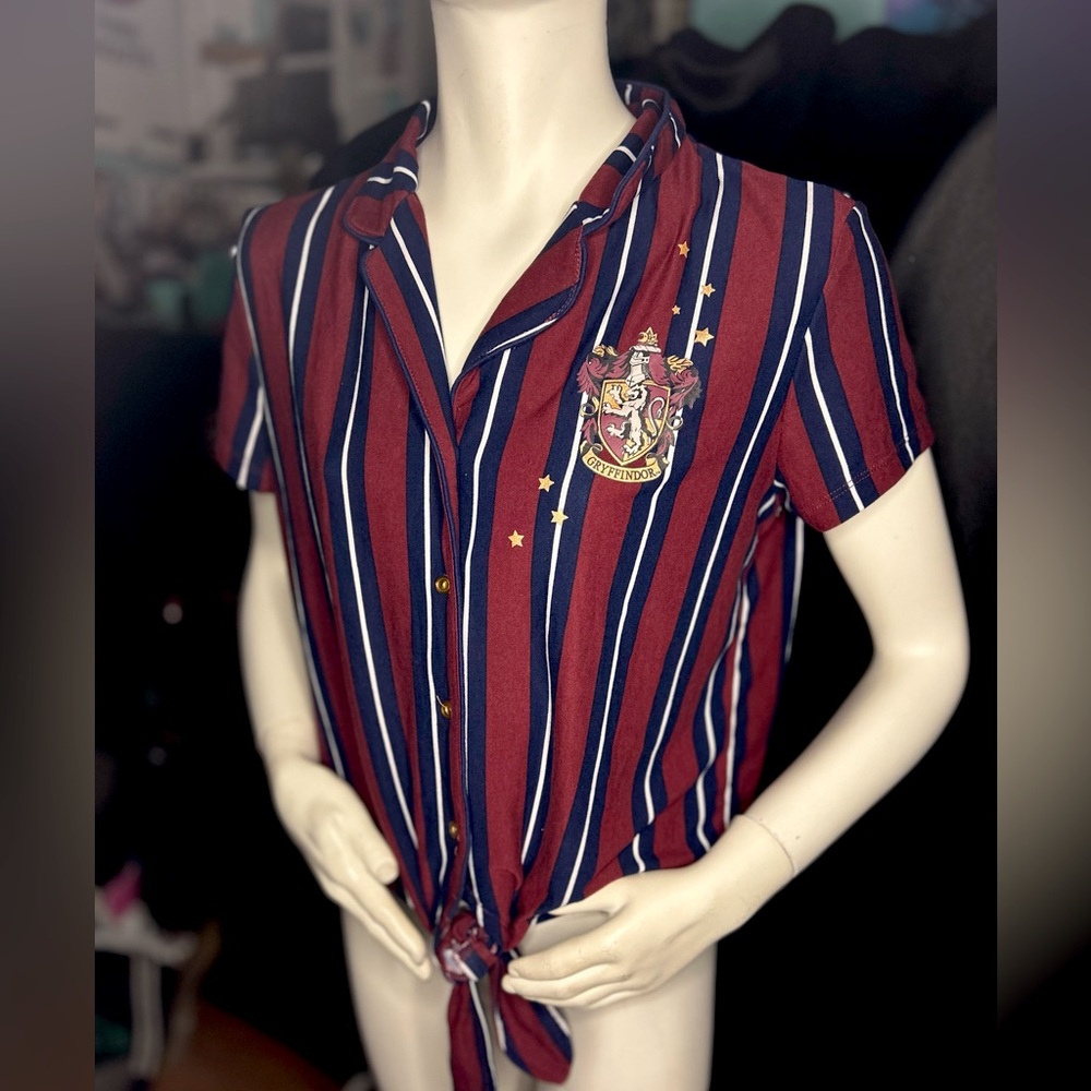 Harry Potter Gryffindor Striped Short Sleeve Shirt